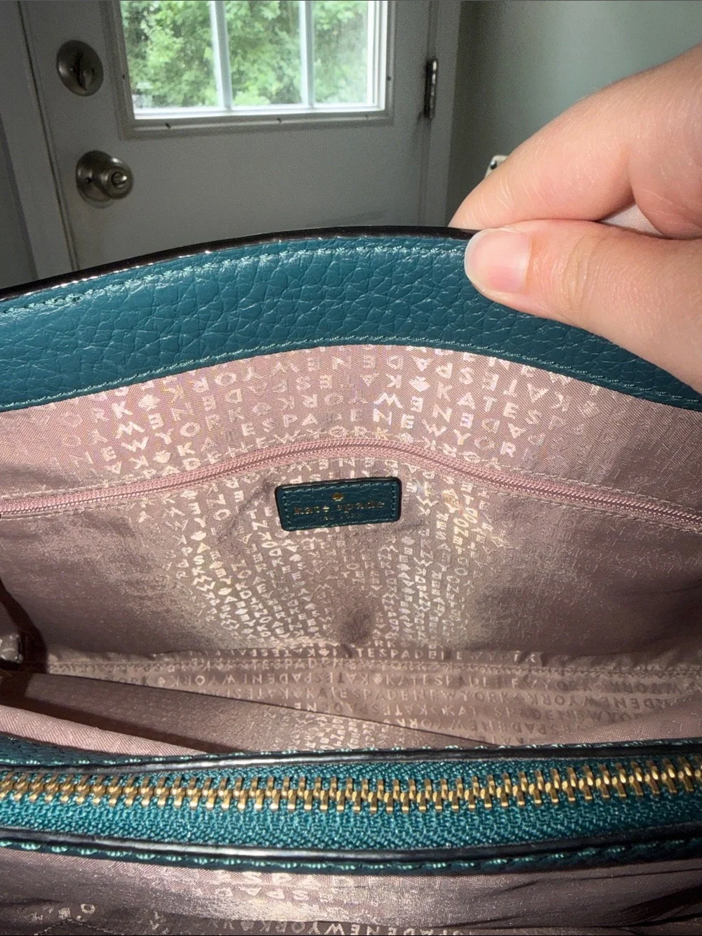 Kate Spade Teal 100% Cow Leather Tote Bag- Please read description - Picture 3 of 13